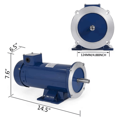 IE2 Efficiency 90V PMDC Motor 1/2Hp 1750RPm Motor 56C TEFC DC Electric Motor